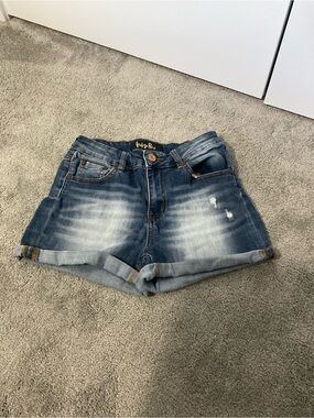 Life After Denim Blue Distressed Roll‑Cuff Women’s Shorts